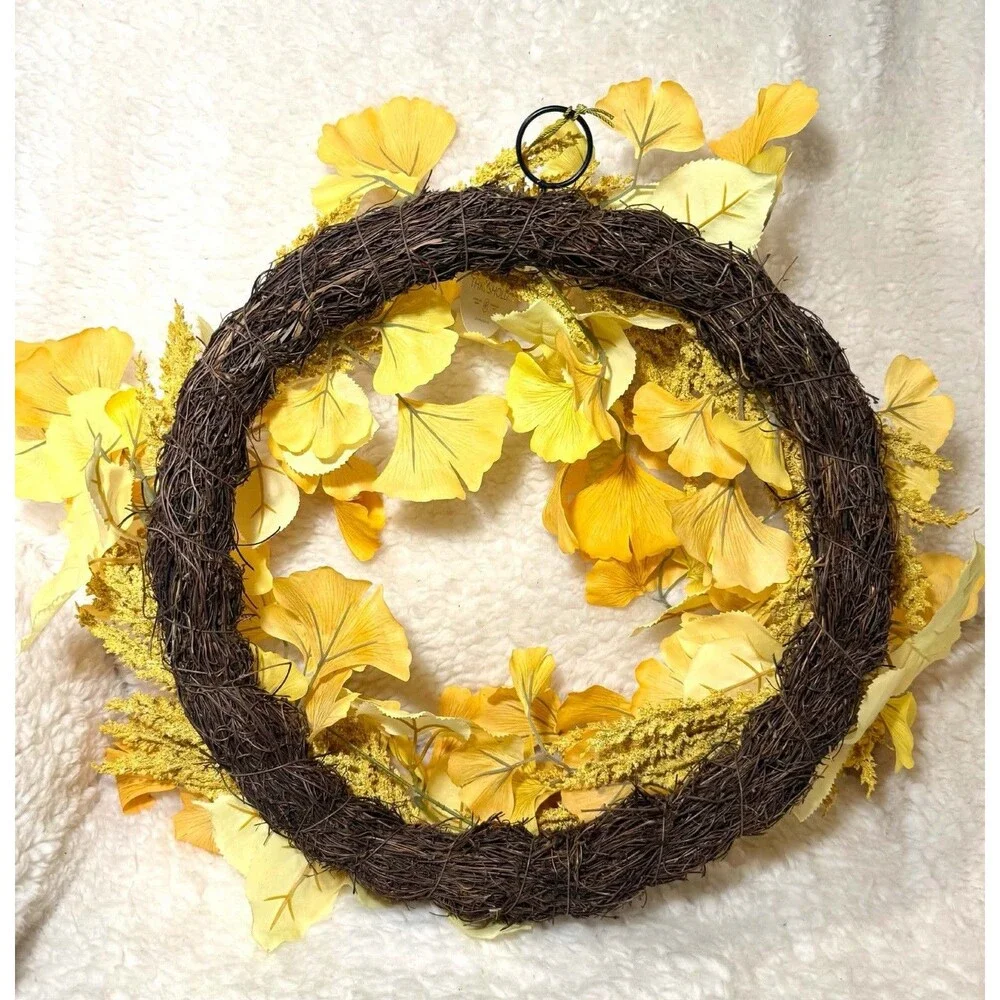 Threshold Goldenrod Mix Fall Wreath Autumn Decor Door Hanging 22” NEW